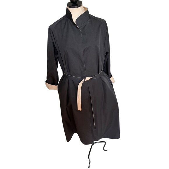 Stanbrooke Womens Trench Coat Size M Black Tan Cotton Blend Reversible Vintage - Picture 10 of 11